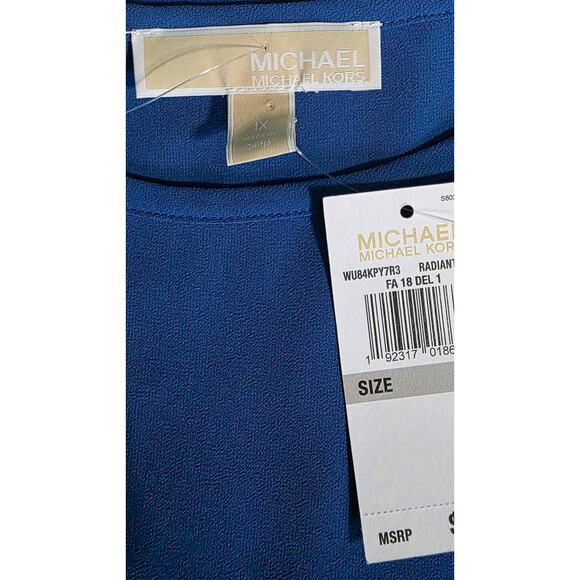 Michael Kors Plus Size Layered-Look Split-Back womens blouse 1X NWT - Picture 3 of 5